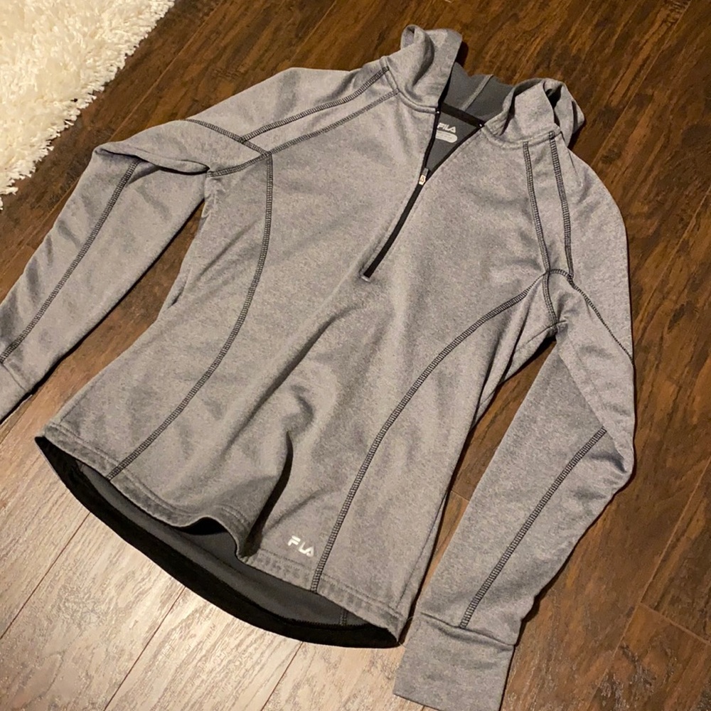 Gray quarter zip up